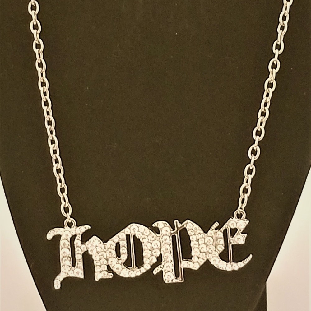 Nickel free silver swarovski HOPE chain